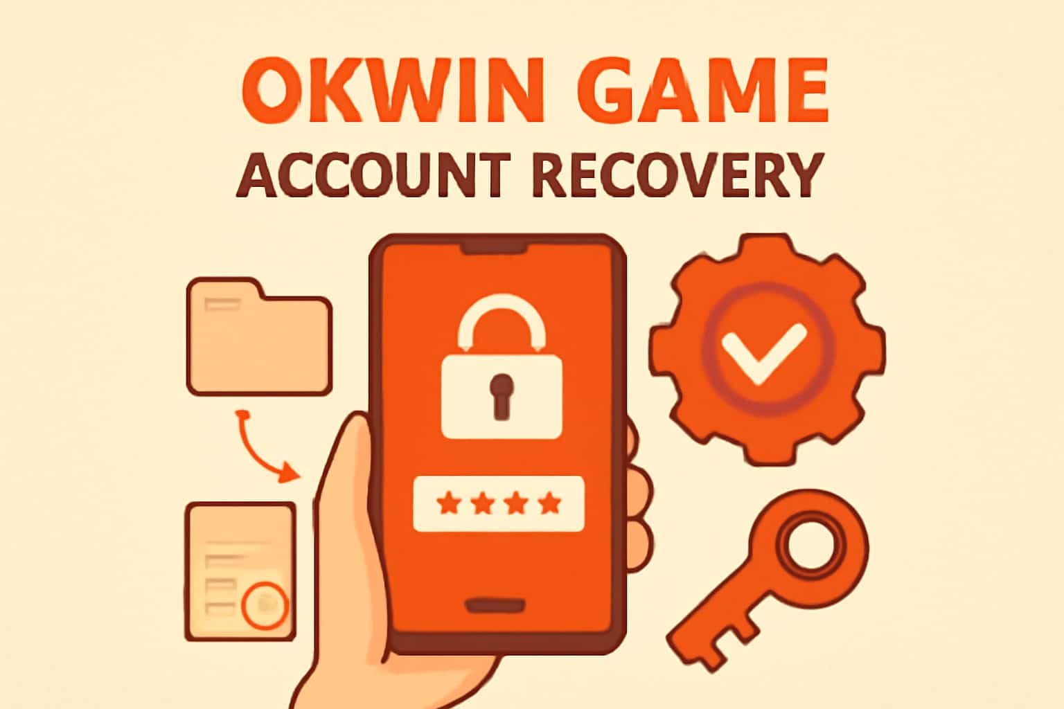 Visual representation of account recovery process for Okwin Game.