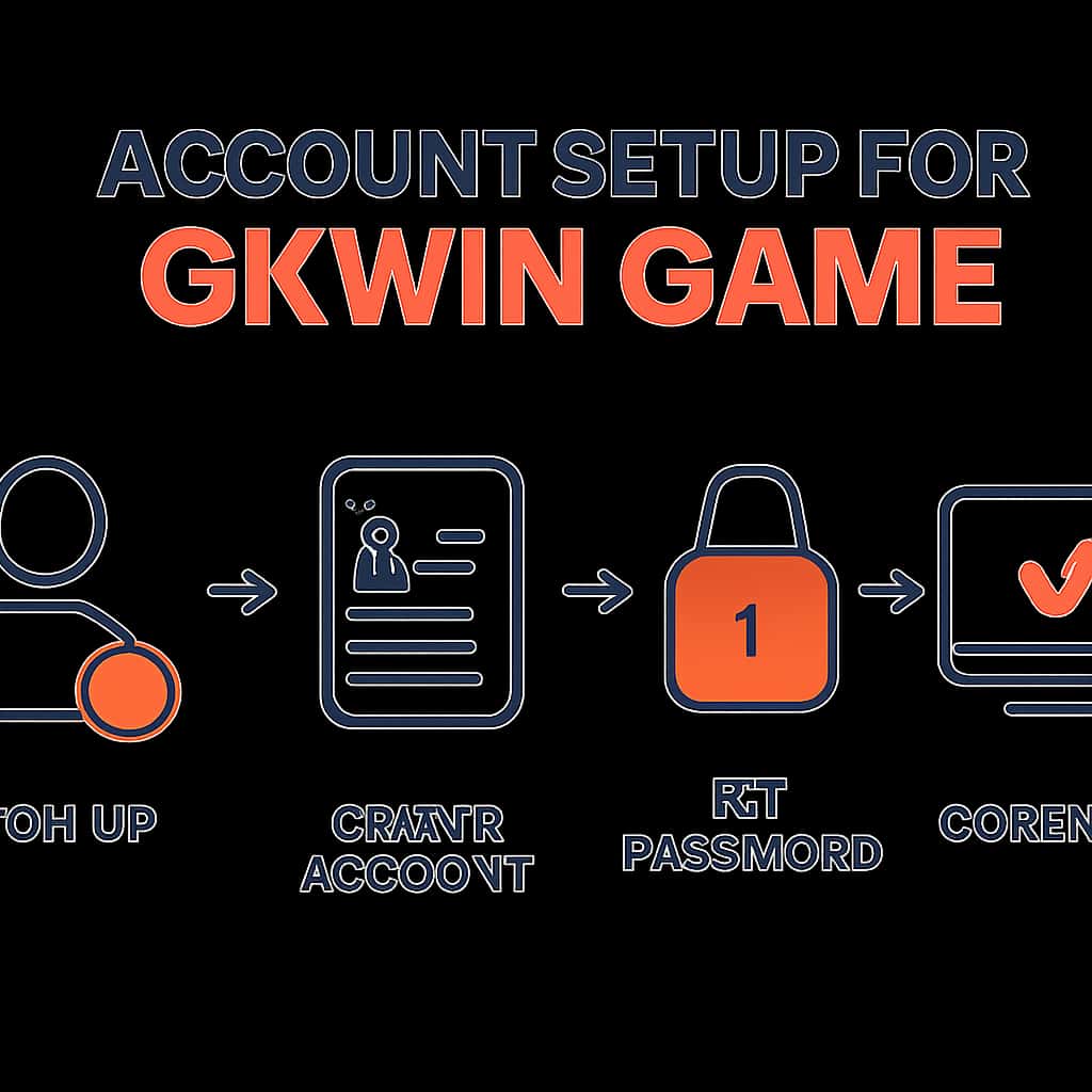 Diagram explaining the account setup steps for Okwin Game.