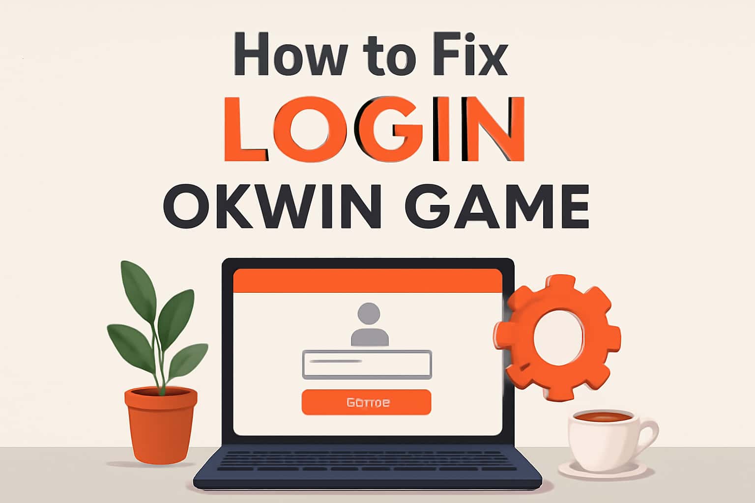 Visual representation of the Okwin Game login troubleshooting guide.