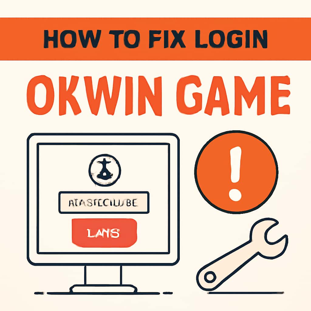 Diagram illustrating steps to troubleshoot Okwin Game login issues.