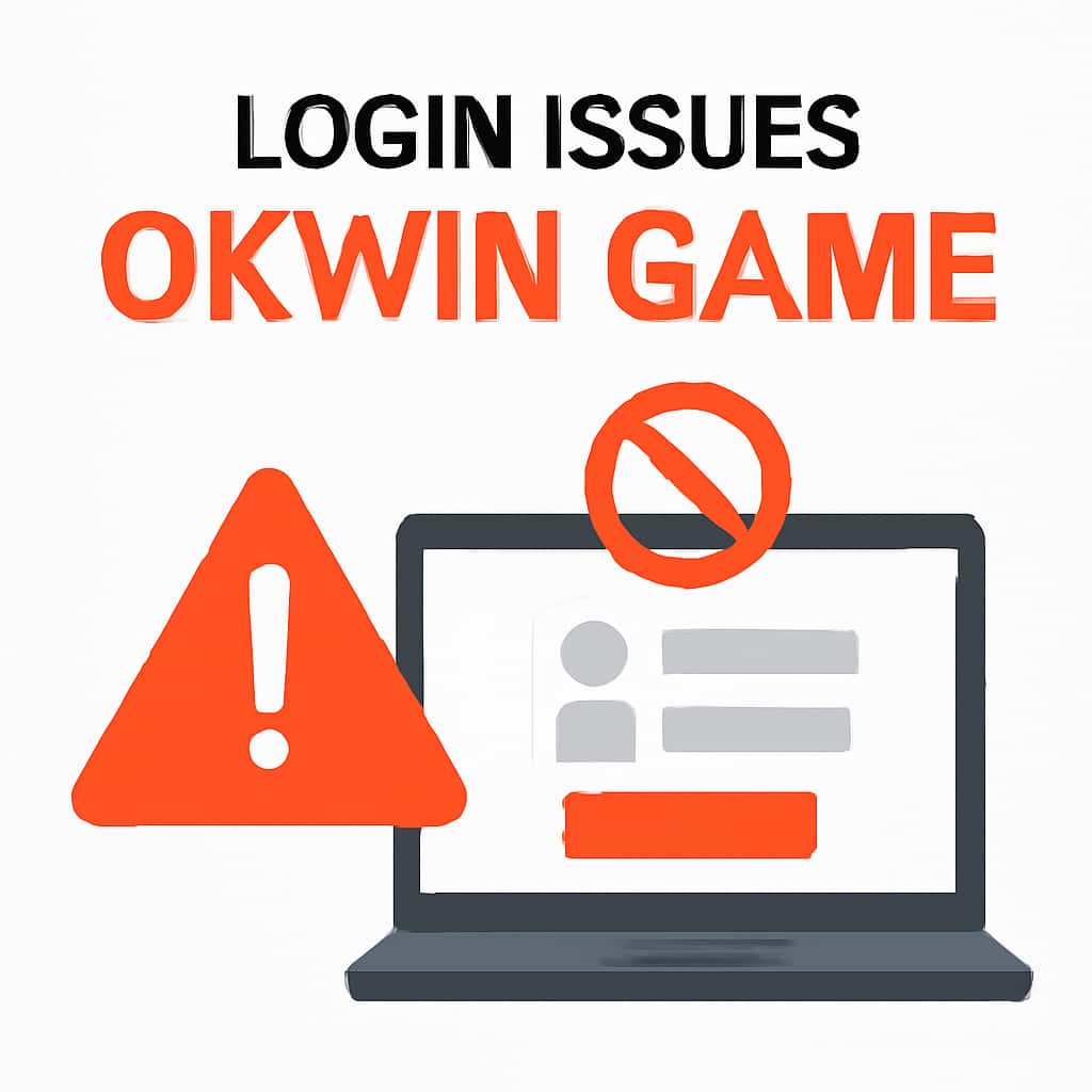 Illustration explaining login issues with Okwin Game.