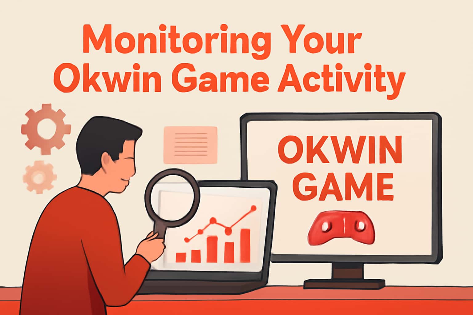 An informative scene depicting monitoring activity within the Okwin Game environment, focusing on security.