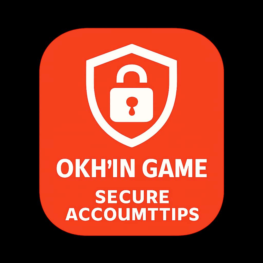 A professional badge illustrating secure account tips for Okwin Game.